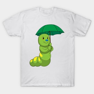 Caterpillar at Raining with Umbrella T-Shirt